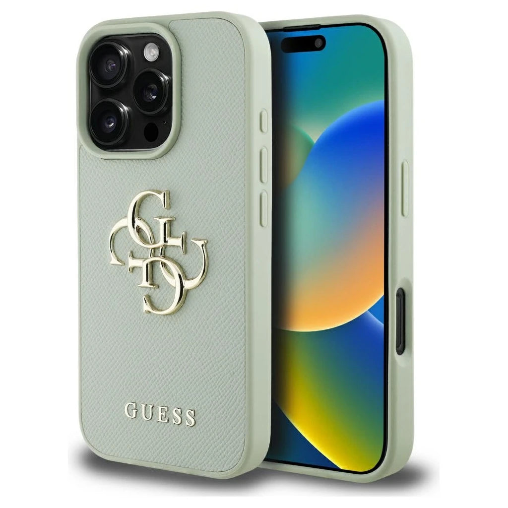Guess Grained Big 4G Logo Small Classic Logo tok iPhone 16 Pro Max készülékhez zöld -  iPhone 16 Pro Max tok a Domshop kínálatából
