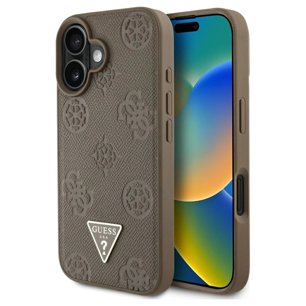 Guess Grained Hot Stamp Peony Triangle Logo MagSafe tok iPhone 16 készülékhez barna -  iPhone 16 tok a Domshop kínálatából