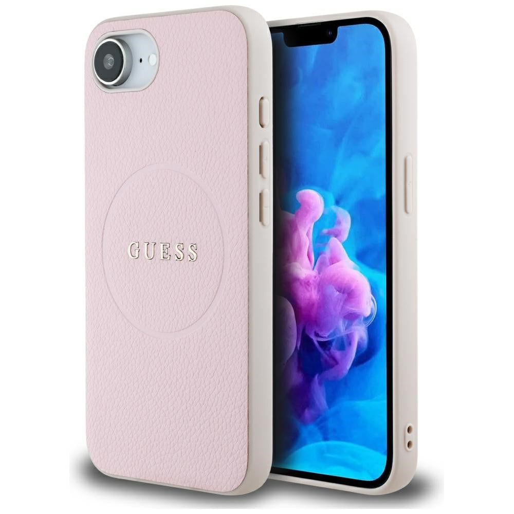 Guess Grained Ring Apple iPhone 16e MagSafe tok, rózsaszín -  iPhone 16e tok a Domshop kínálatából