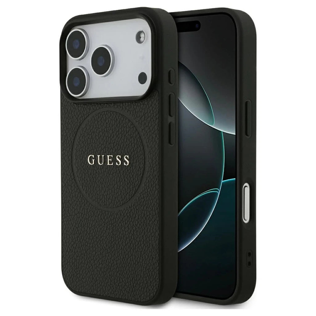 Guess Grained Ring MagSafe tok iPhone 17 Pro készülékhez fekete -  iPhone 17 Pro tok a Domshop kínálatából