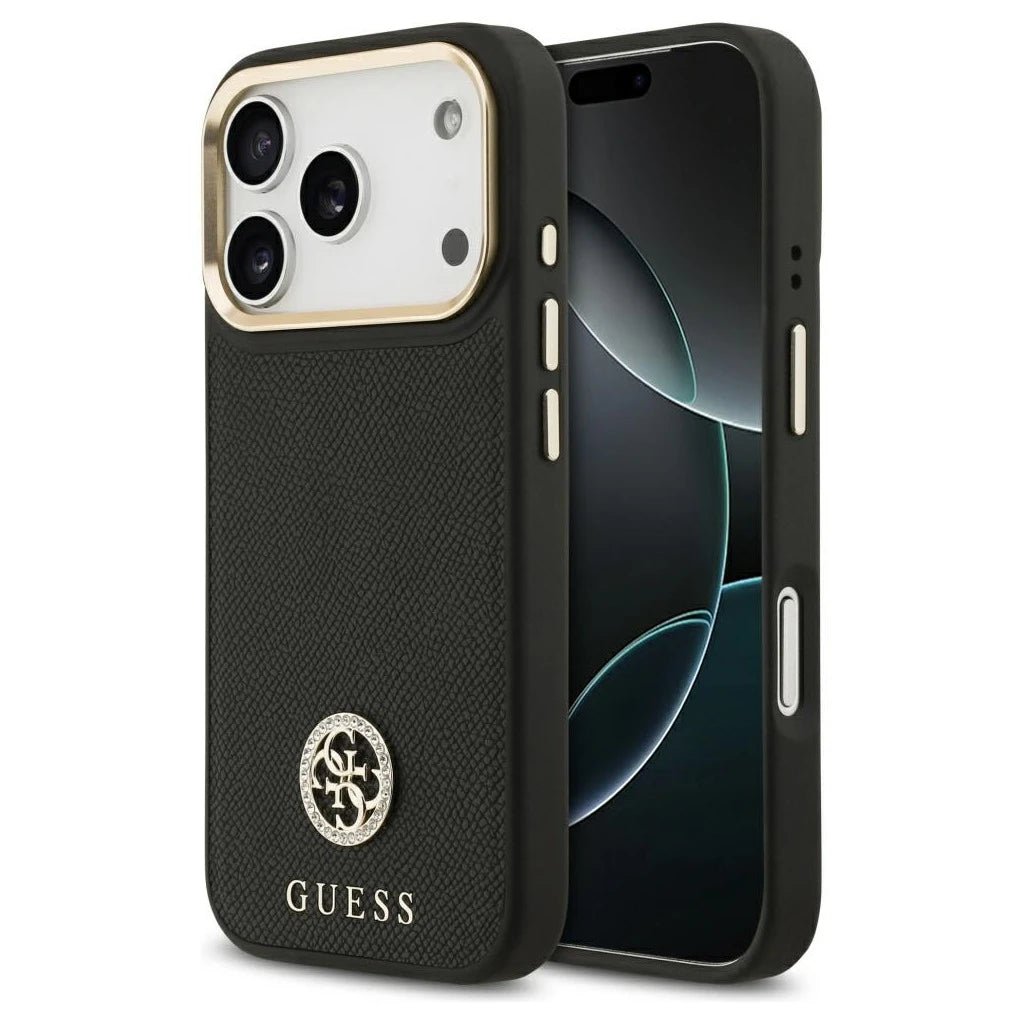 Guess Grained Strass Logo MagSafe tok iPhone 17 Pro készülékhez fekete -  iPhone 17 Pro tok a Domshop kínálatából