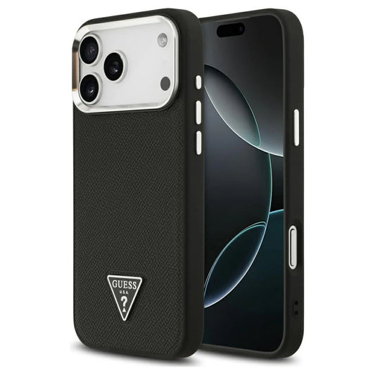 Guess Grained Triangle Logo MagSafe tok iPhone 17 Pro készülékhez fekete -  iPhone 17 Pro tok a Domshop kínálatából