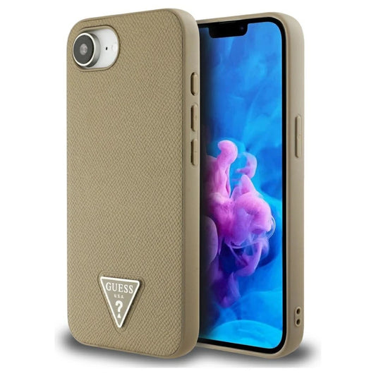 Guess Grained Triangle MagSafe tok iPhone 16e készülékhez barna -  iPhone 16e tok a Domshop kínálatából