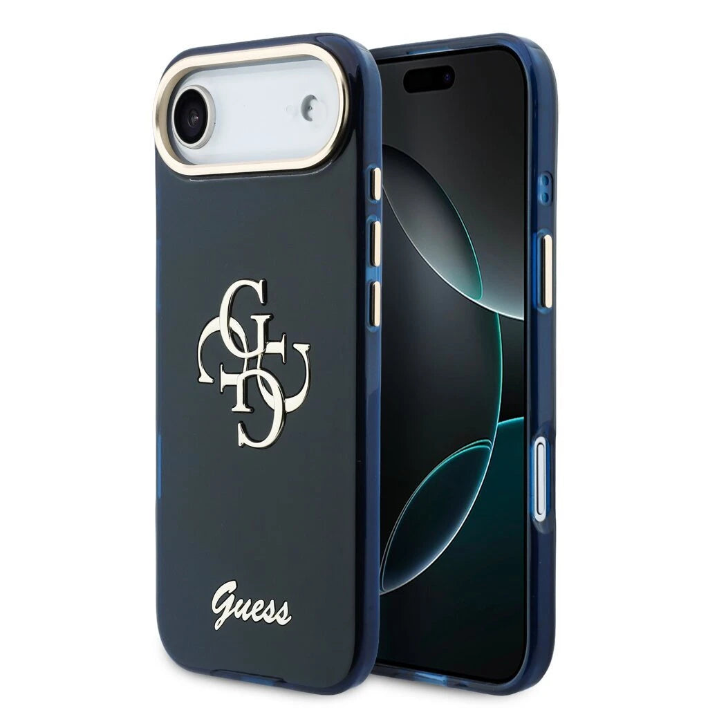 Guess IML 4G Script Metal Logo tok iPhone Air készülékhez, kék -  iPhone 17 Air tok a Domshop kínálatából