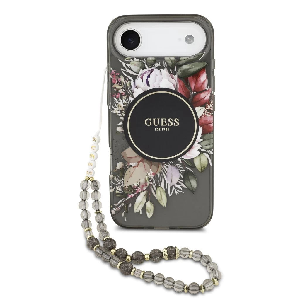 Guess IML Flowers Strap MagSafe tok iPhone 17 Air készülékhez fekete -  iPhone 17 Air tok a Domshop kínálatából