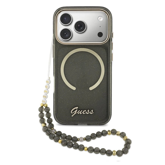 Guess IML Glitter Script Strap MagSafe tok iPhone 17 Pro készülékhez fekete -  iPhone 17 Pro tok a Domshop kínálatából