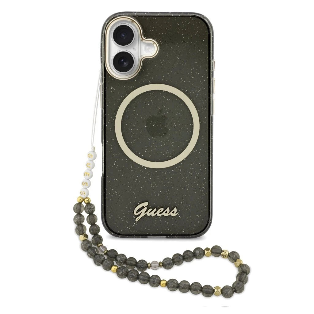 Guess IML Glitter Script Strap MagSafe tok iPhone 17 készülékhez fekete -  iPhone 17 tok a Domshop kínálatából