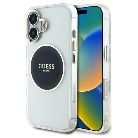 Guess IML Metal Colored Circle Classic Logo MagSafe tok iPhone 16 készülékhez fekete -  iPhone 16 tok a Domshop kínálatából