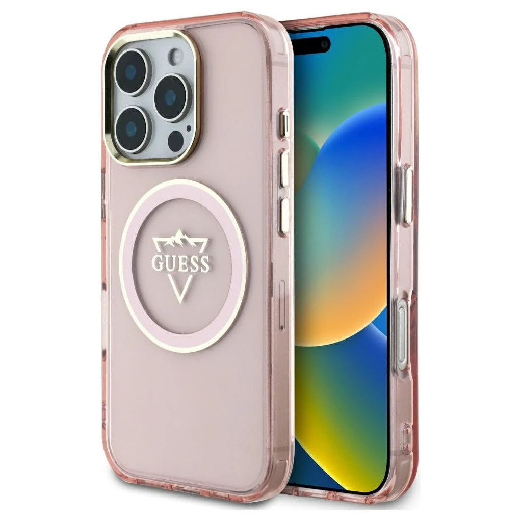 Guess IML Metal Mountain Logo MagSafe tok iPhone 16 Pro Max készülékhez rózsaszín -  iPhone 16 Pro Max tok a Domshop kínálatából