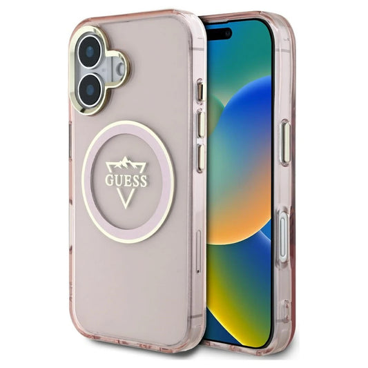 Guess IML Metal Mountain Logo MagSafe tok iPhone 16 készülékhez rózsaszín -  iPhone 16 tok a Domshop kínálatából