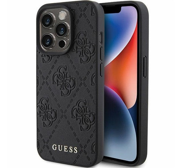 Guess Leather 4G Stamped Apple iPhone 15 Pro hátlap tok, fekete -  iPhone 15 Pro tok a Domshop kínálatából