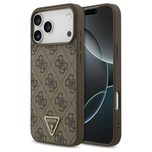Guess Leather 4G Triangle Strass MagSafe tok iPhone 17 Pro Max készülékhez barna -  iPhone 17 Pro Max tok a Domshop kínálatából