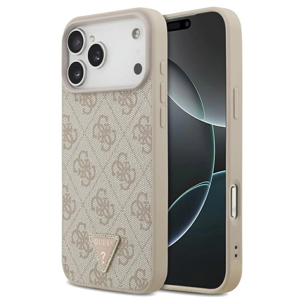 Guess Leather 4G Triangle Strass MagSafe tok iPhone 17 Pro Max készülékhez rózsaszín -  iPhone 17 Pro Max tok a Domshop kínálatából