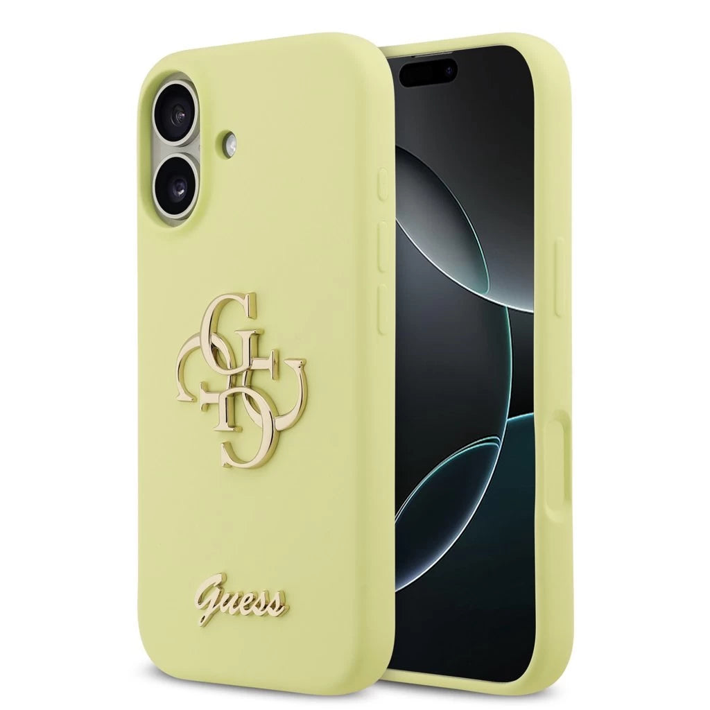 Guess Liquid Silicone 4G Metal Logo tok iPhone 17 készülékhez sárga -  iPhone 17 tok a Domshop kínálatából