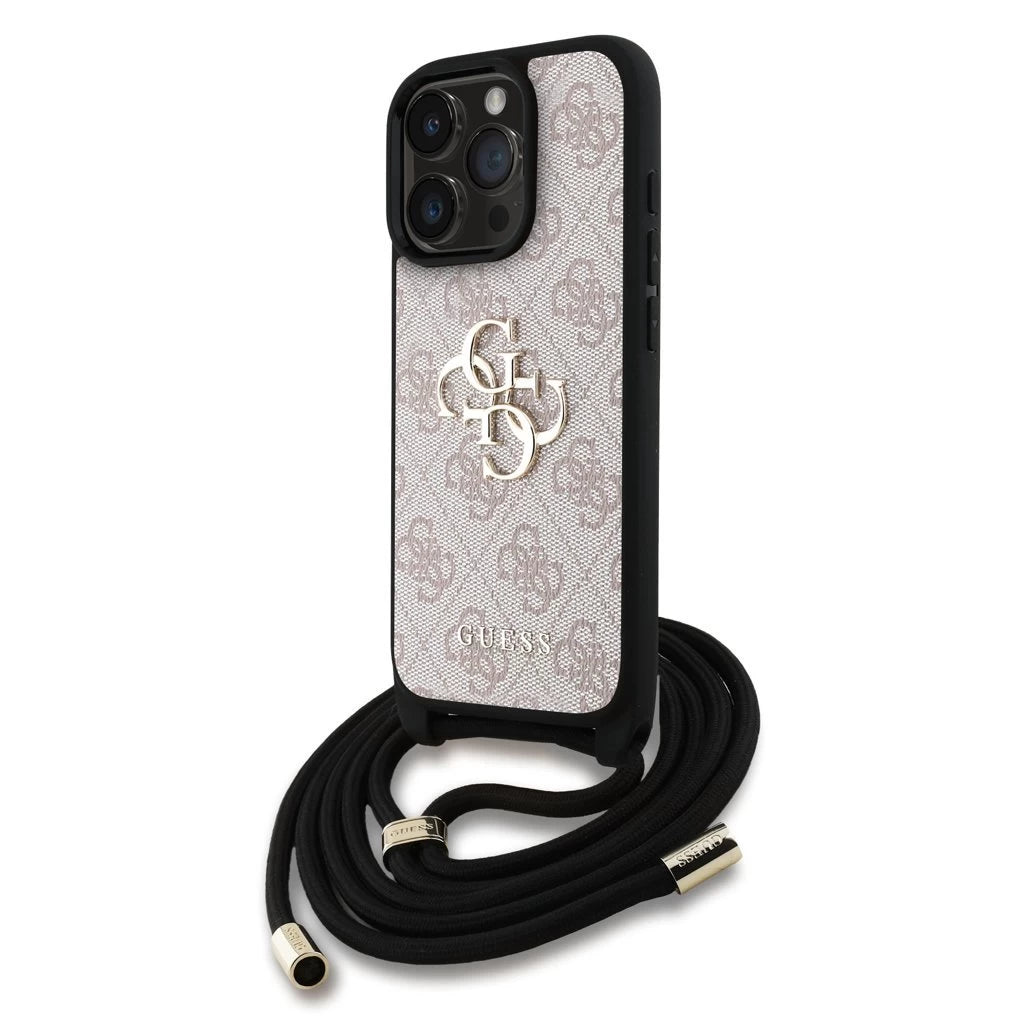 Guess PU 4G Metal Logo Crossbody Strap tok iPhone 15 Pro Max készülékhez rózsaszín -  iPhone 15 Pro Max tok a Domshop kínálatából
