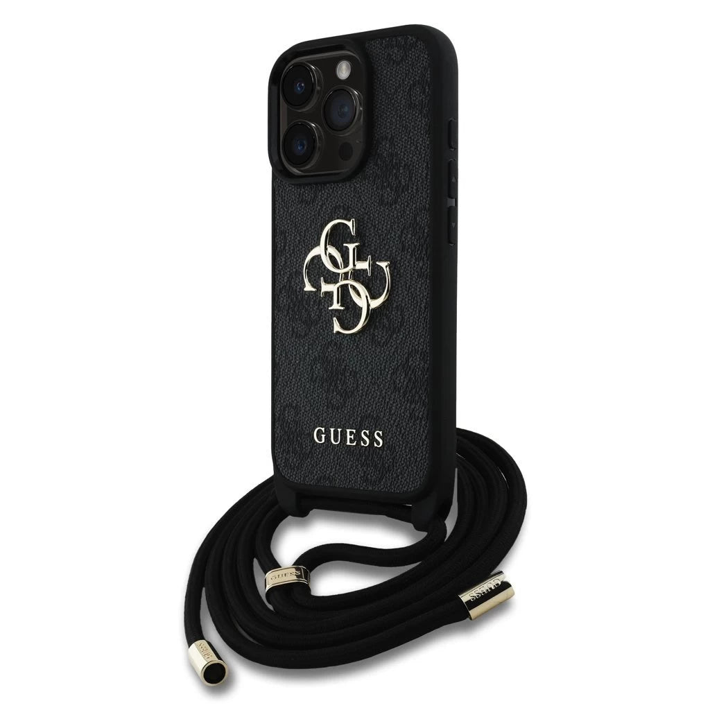 Guess PU 4G Metal Logo Crossbody Strap tok iPhone 16 Pro Max készülékhez fekete -  iPhone 16 Pro Max tok a Domshop kínálatából