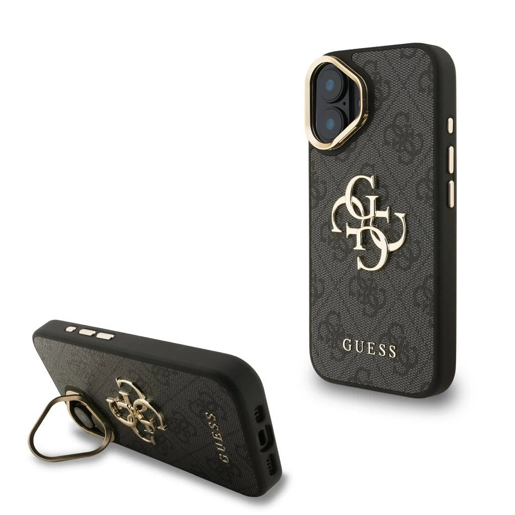 Guess PU 4G Metal Logo Stand Camera Frame tok iPhone 16 készülékhez fekete -  iPhone 16 tok a Domshop kínálatából