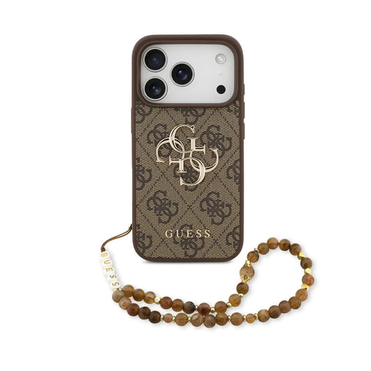 Guess PU 4G Metal Logo Strap hátsó tok iPhone 17 Pro készülékhez barna -  iPhone 17 Pro tok a Domshop kínálatából