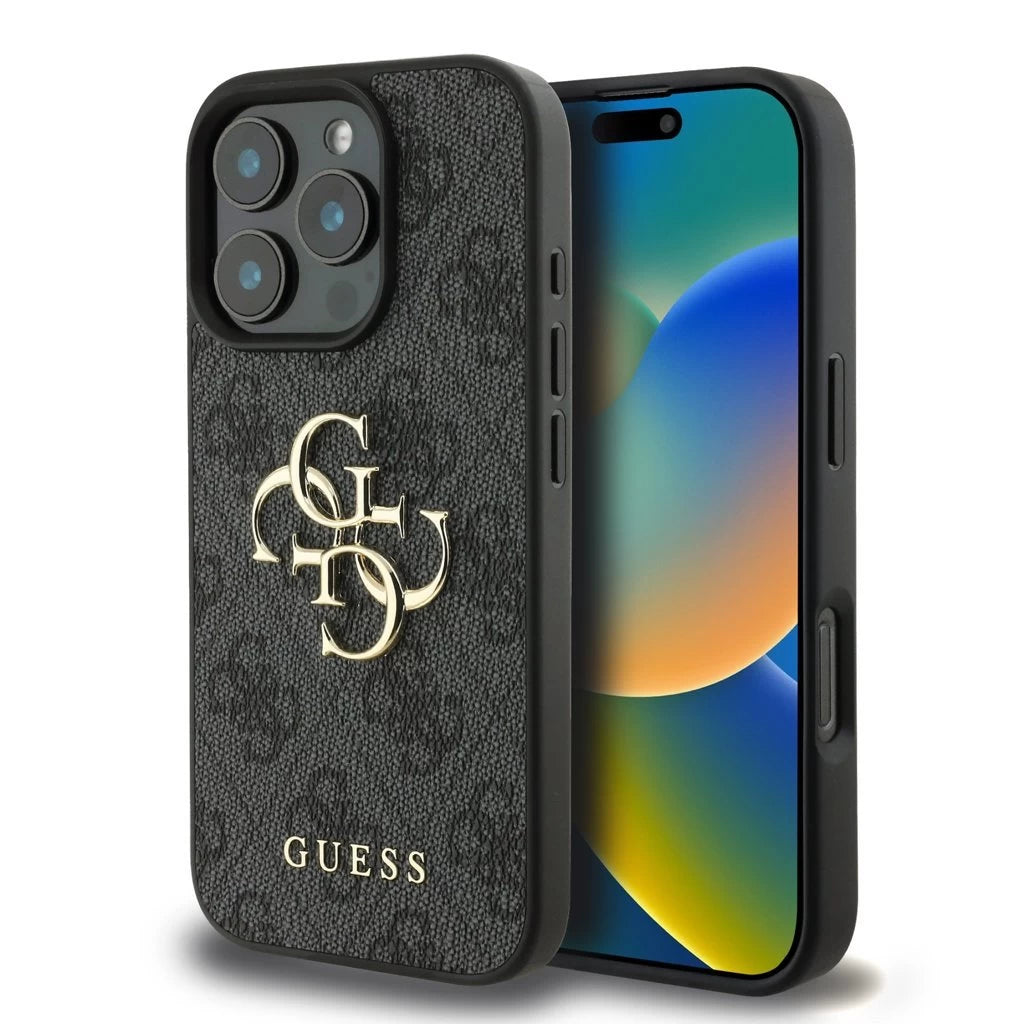 Guess PU 4G Metal Logo tok iPhone 16 Pro készülékhez szürke -  iPhone 16 Pro tok a Domshop kínálatából