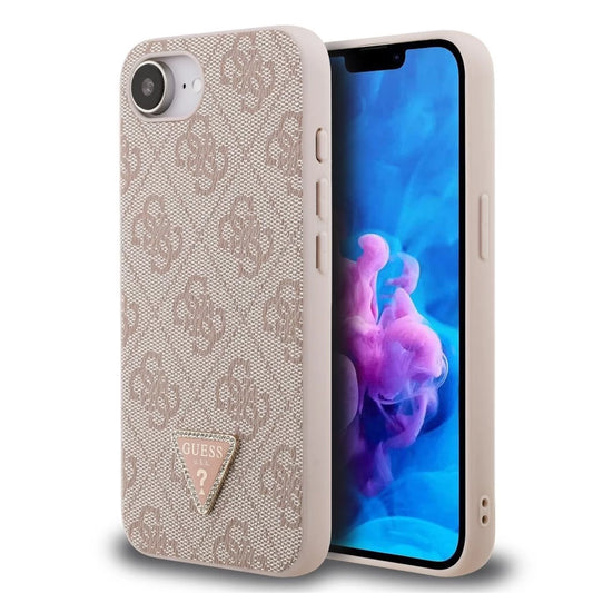 Guess PU 4G Strass Triangle Metal Logo tok iPhone 16e készülékhez rózsaszín -  iPhone 16e tok a Domshop kínálatából