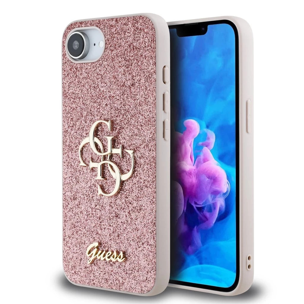 Guess PU Fixed Glitter 4G Metal Logo tok iPhone 16e készülékhez rózsaszín -  iPhone 16e tok a Domshop kínálatából