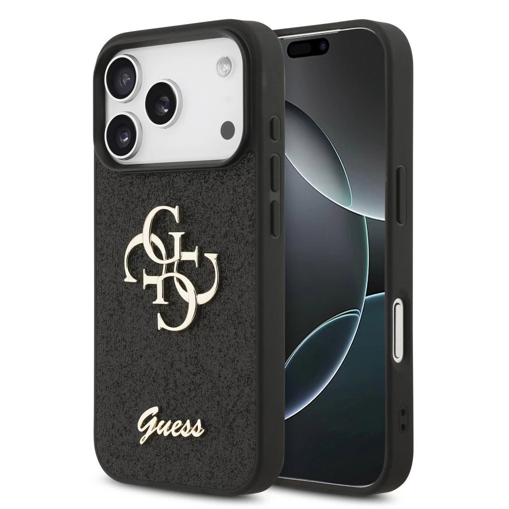 Guess PU Fixed Glitter 4G Metal Logo tok iPhone 17 Pro készülékhez fekete -  iPhone 17 Pro tok a Domshop kínálatából