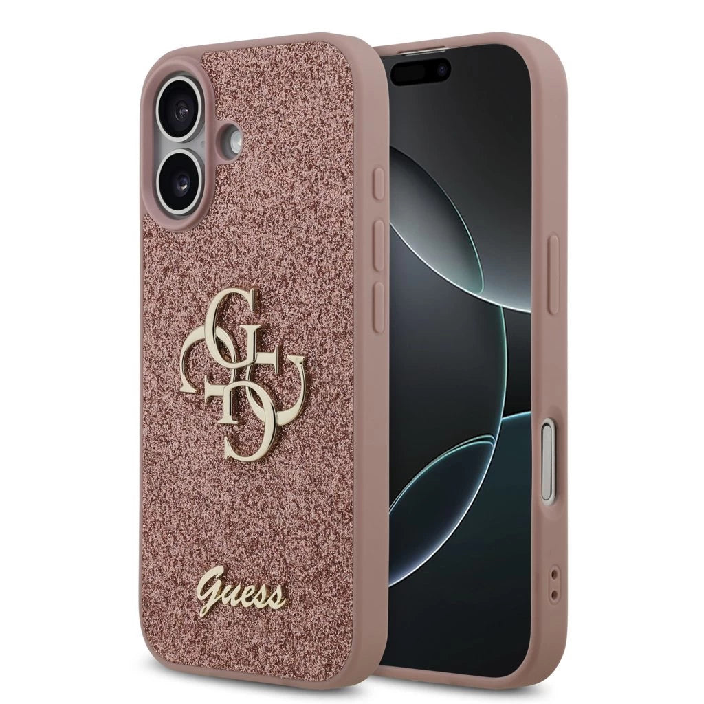 Guess PU Fixed Glitter 4G Metal Logo tok iPhone 17 készülékhez rózsaszín -  iPhone 17 tok a Domshop kínálatából