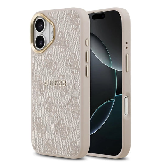 Guess PU Leather 4G Gold Frame MagSafe tok iPhone 17 készülékhez, rózsaszín -  iPhone 17 tok a Domshop kínálatából