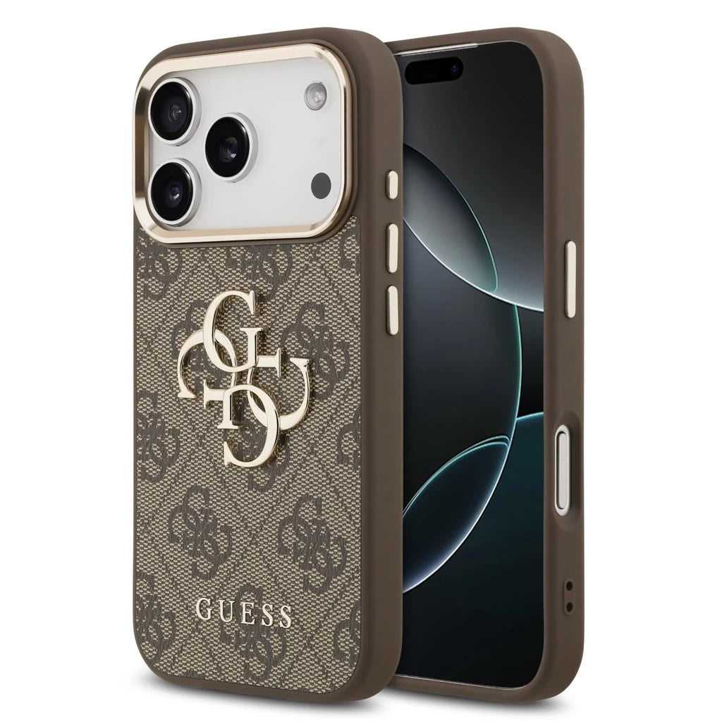 Guess PU Leather 4G Metal Logo Gold Frame MagSafe tok iPhone 17 Pro készülékhez barna -  iPhone 17 Pro tok a Domshop kínálatából