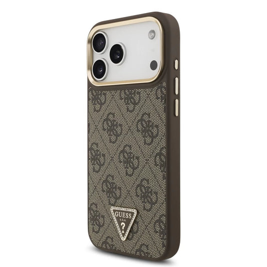 Guess PU Leather 4G Triangle Logo Gold Frame MagSafe tok iPhone 17 Pro Max készülékhez barna -  iPhone 17 Pro Max tok a Domshop kínálatából