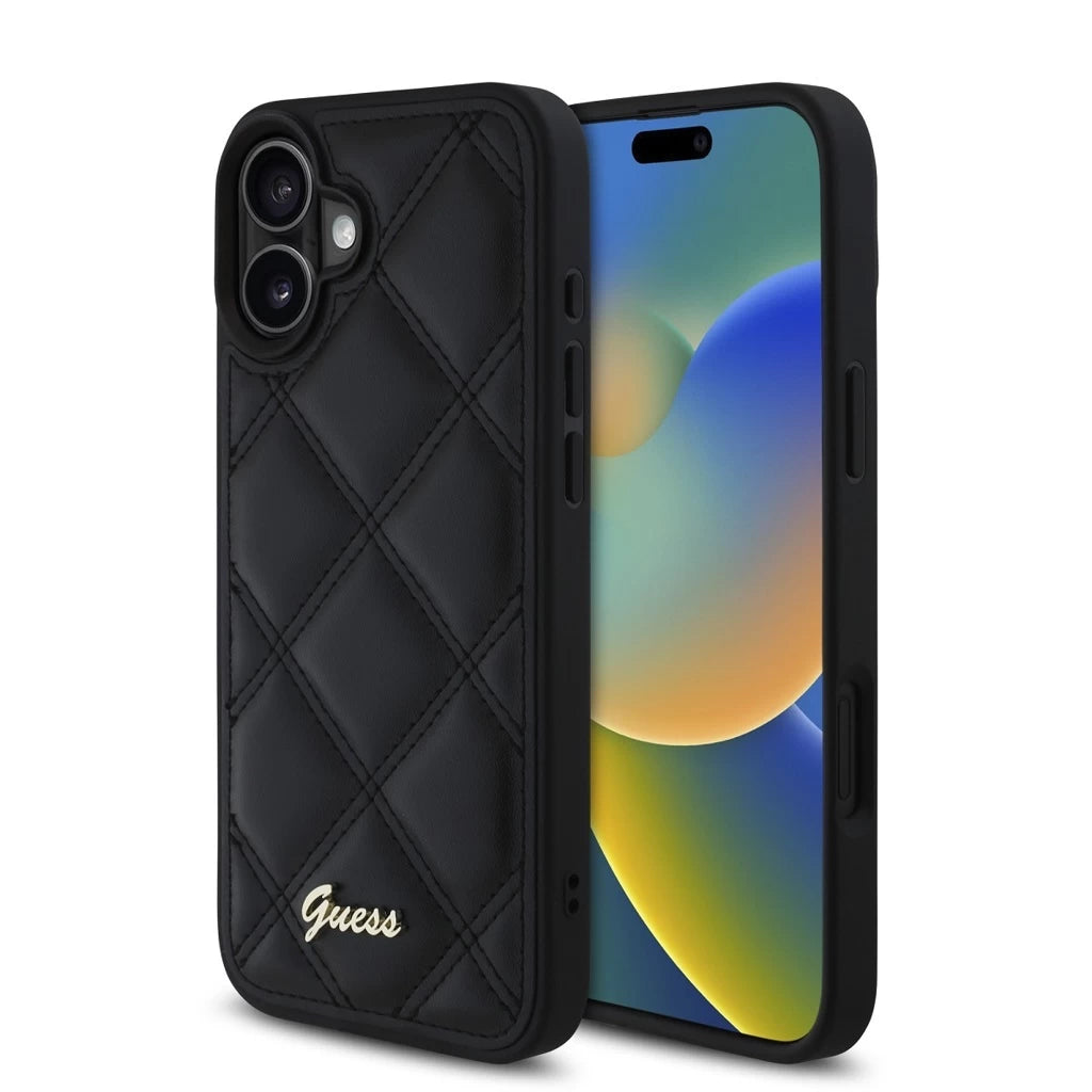 Guess PU Leather Quilted tok iPhone 16 készülékhez fekete -  iPhone 16 tok a Domshop kínálatából