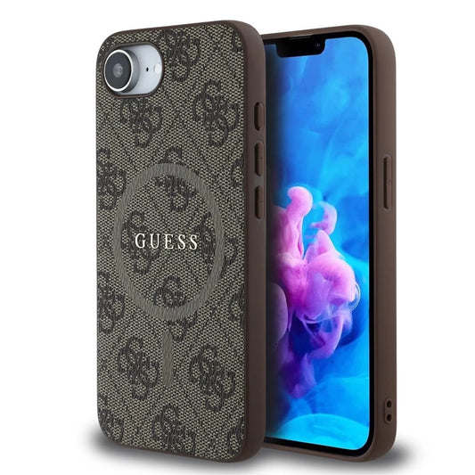 Guess PU bőr 4G Colored Ring MagSafe tok iPhone 16e készülékhez barna -  iPhone 16e tok a Domshop kínálatából