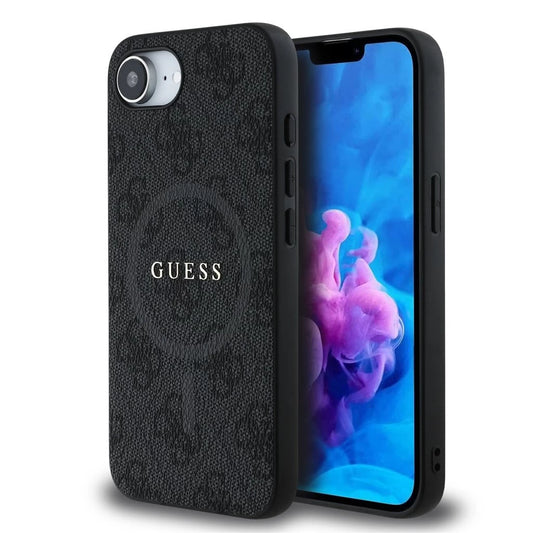 Guess PU bőr 4G Colored Ring MagSafe tok iPhone 16e készülékhez fekete -  iPhone 16e tok a Domshop kínálatából