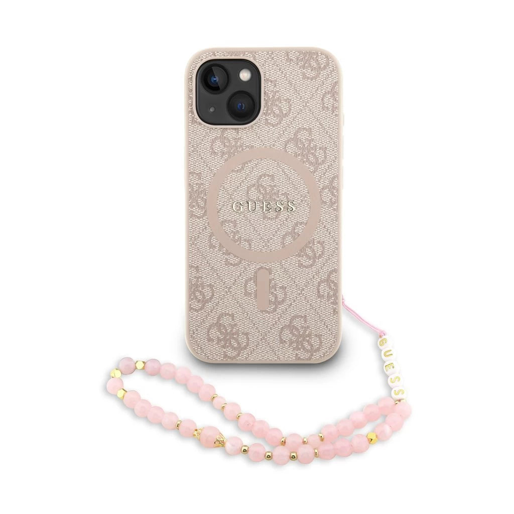Guess PU bőr 4G színes gyűrűpántos MagSafe tok iPhone 13 készülékhez rózsaszín -  iPhone 13/14 tok a Domshop kínálatából