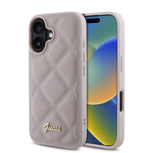 Guess PU bőr párnázott tok iPhone 16 készülékhez rózsaszín -  iPhone 16 tok a Domshop kínálatából