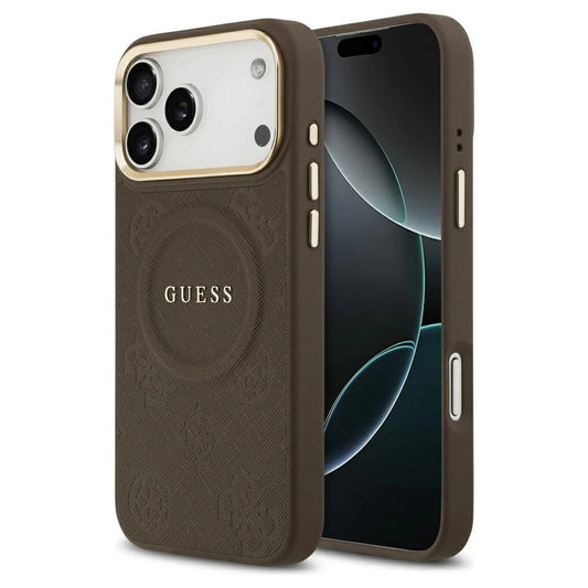 Guess Peony Hot Stamp MagSafe tok iPhone 17 Pro Max készülékhez barna -   a Domshop kínálatából