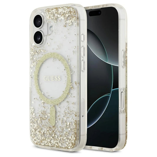 Guess Resin Bottom Glitter MagSafe tok iPhone 17 készülékhez arany -  iPhone 17 tok a Domshop kínálatából