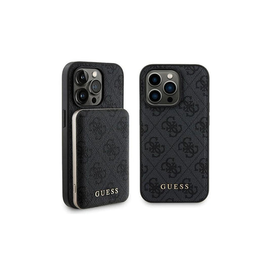 Guess SEt GUBPM5P15X4GEMGK iPhone15 Pro Max 6.7" készülékhez kemény tok + 5000mAh MagSafe powerbank fekete -  iPhone 15 Pro Max tok a Domshop kínálatából