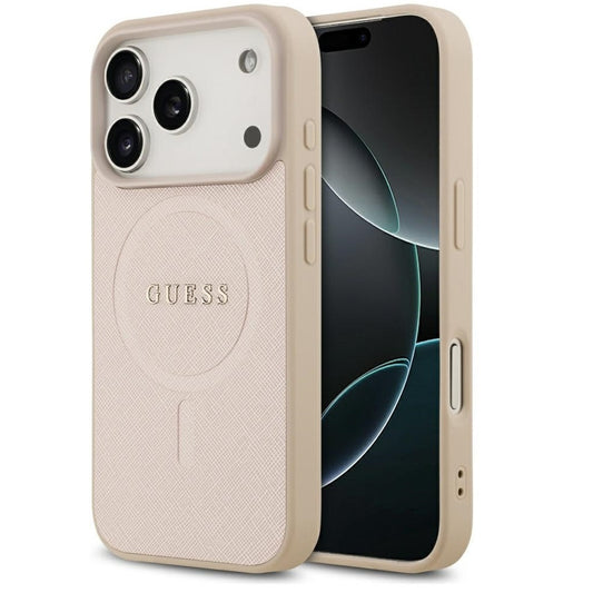Guess Saffiano Classic Logo Apple iPhone 17 Pro Max MagSafe tok, rózsaszín -  iPhone 17 Pro Max tok a Domshop kínálatából
