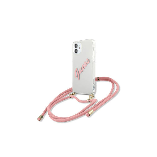 Guess Script Vintage kemény tok iPhone 12 mini 5,4" készülékhez rózsaszín GUHCP12SCRTVSPI -  iPhone 12 Mini tok a Domshop kínálatából