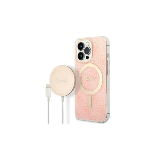 Guess Set GUBPP13XH4EACSP kemény tok+töltő iPhone 13 Pro Max készülékhez, 4G Print, MagSafe, rózsaszín -  iPhone 13 Pro Max tok a Domshop kínálatából