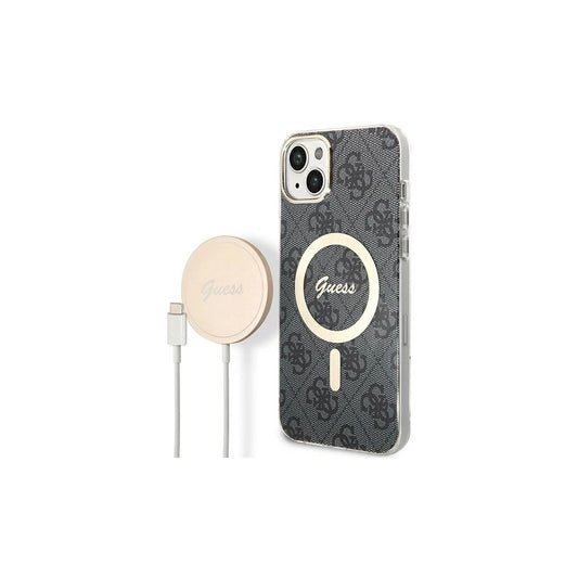 Guess Set GUBPP14SH4EACSK kemény tok+ töltő iPhone 14/15/13 6,1” készülékhez 4G Print M fekete -  iPhone 13/14/15 tok a Domshop kínálatából