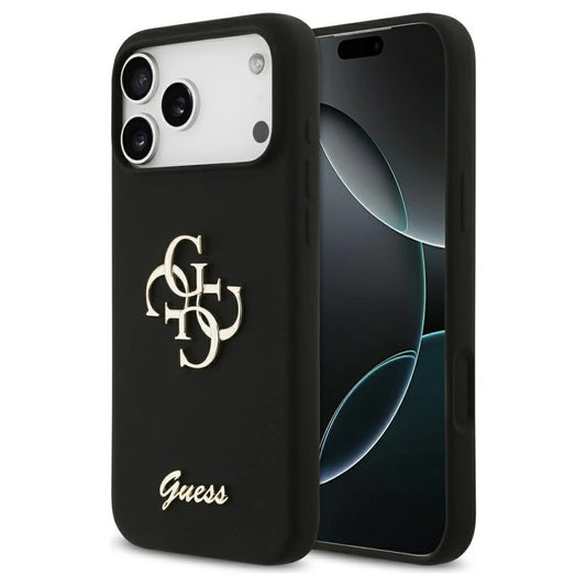 Guess Silicone Big 4G Script tok iPhone 17 Pro Max készülékhez fekete -  iPhone 17 Pro Max tok a Domshop kínálatából