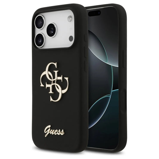 Guess Silicone Big 4G Script tok iPhone 17 Pro készülékhez fekete -  iPhone 17 Pro tok a Domshop kínálatából