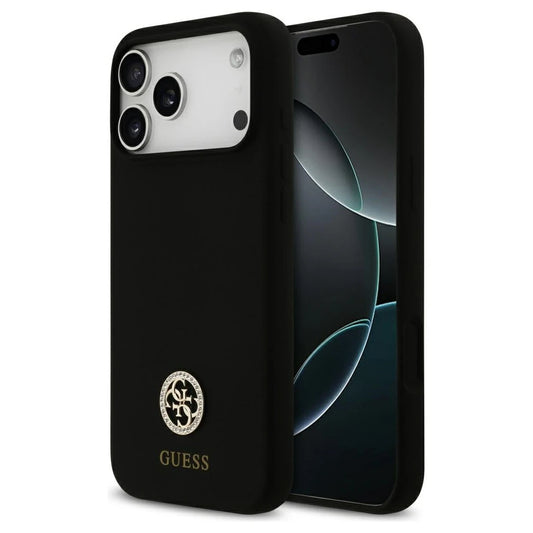 Guess szilikon Logo Strass 4G MagSafe tok iPhone 17 Pro Max készülékhez fekete -  iPhone 17 Pro Max tok a Domshop kínálatából
