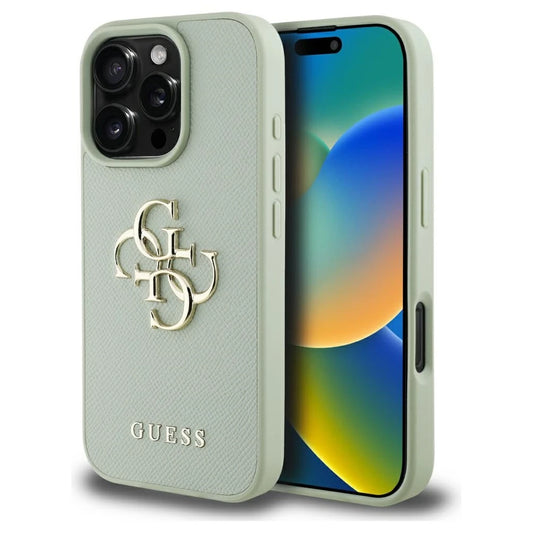 Guess texturált Big 4G Logo Small Classic Logo tok iPhone 16 Pro készülékhez zöld -  iPhone 16 Pro tok a Domshop kínálatából