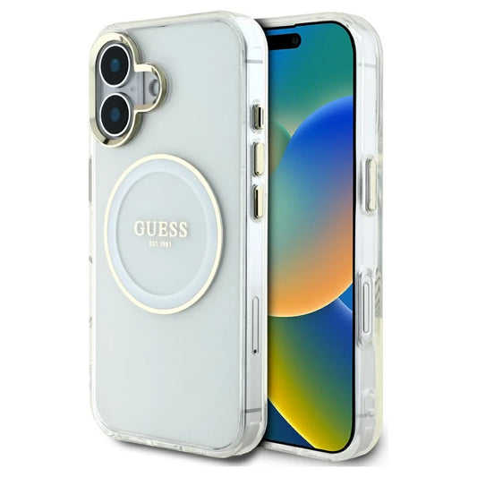 Guess tok IML Metal Colored Circle Classic Logo MagSafe iPhone 16 készülékhez fehér -  iPhone 16 tok a Domshop kínálatából