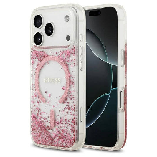 Guess tok Resin Bottom Glitter MagSafe iPhone 17 Pro készülékhez rózsaszín -  iPhone 17 Pro tok a Domshop kínálatából
