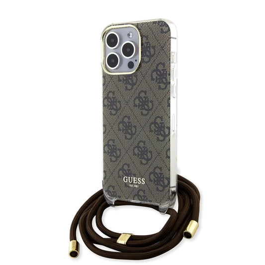 Guess tok + crossbody strap Barna Apple Iphone 15 Pro Max készülékhez GUHCP15XHC4SEW -  iPhone 15 Pro Max tok a Domshop kínálatából
