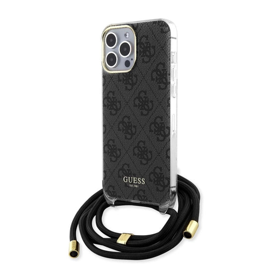 Guess tok + crossbody strap Fekete Apple Iphone 15 Pro Max készülékhez GUHCP15XHC4SEK -  iPhone 15 Pro Max tok a Domshop kínálatából